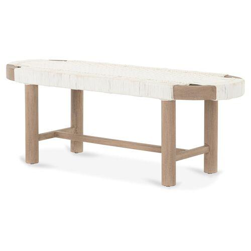 Arlo Outdoor Teak Bench - Washed Brown - Beige | Couch, Sofa, Settee