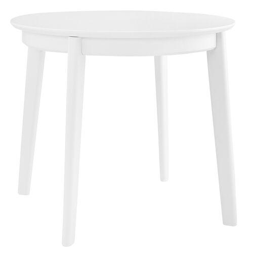 Zayn 36" Round Dining Table - Matte White | Dinner Table, Family Table