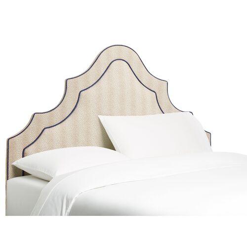 Dorset Arched Headboard - Beige/Navy | Bedhead, Bed Back - Comfortable, Supportive