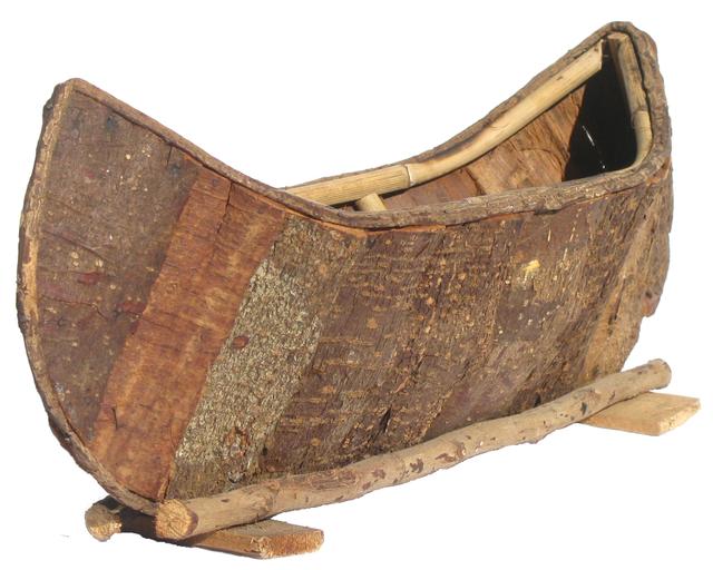 Organic Chic Birch Bark Dugout Canoe - Chez Vous - Brown