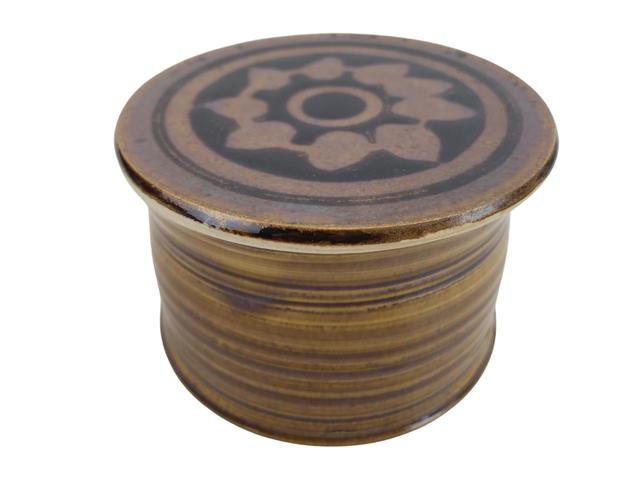 1970s Modernist Stoneware Butter Keeper - Eat Drink Home - Brown