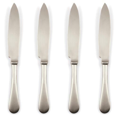 Set of 4 American Steak Knives - Ice Champagne - Mepra - Silver