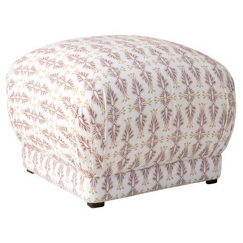 Benton Ottoman - Blush/Gold - Cloth & Company - Handcrafted - Pink | Footstool, Footrest, Low Seat - Ideal Storage, Decor, Furni