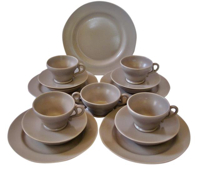 Gladding McBean Breakfast Set for 4 - The Emporium Ltd. - Gray