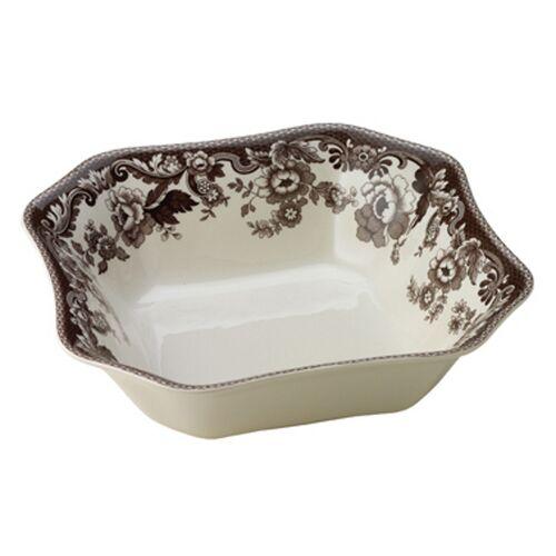 Spode Delamere Square Serving Bowl 9 Inch - Brown