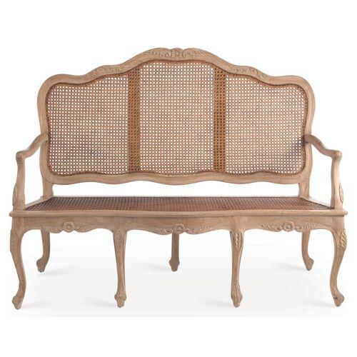 Cane Three-Seat Sofa - Natural - Handcrafted | Couch, Settee - Brown - Comfortable, Durable