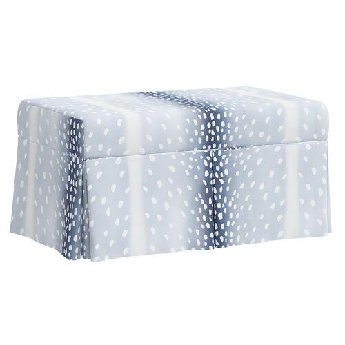 Hayworth Storage Bench - Fawn Stripe - Blue | Couch, Sofa, Settee, Storage Space