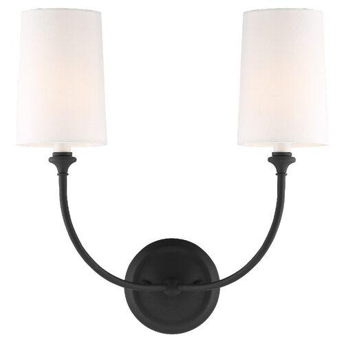 Sylvan 2-Light Sconce - Black Forged - Crystorama | Wall Fixtures, Wall Lamps - Decorative, Aesthetic