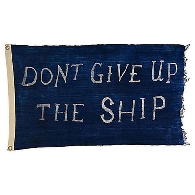 Nautical Blue/White African Textile Flag