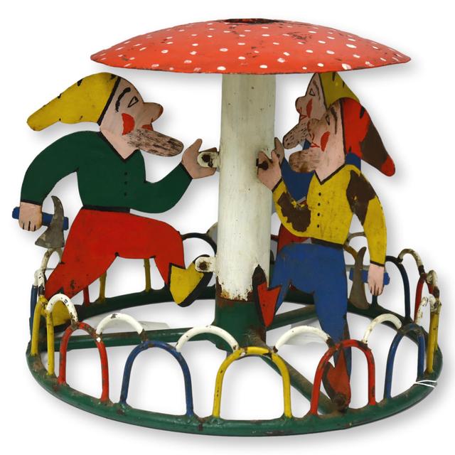 Midcentury Gnome Christmas Tree Stand - Rose Victoria - Red