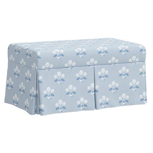 Hayworth Storage Bench - Block Vase Floral - Blue | Couch, Sofa, Settee, Storage Space