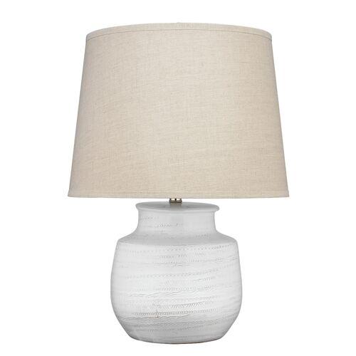 Trace Small Ceramic Table Lamp - White/Natural - Jamie Young Co. | Desk Lamp, Bedside Lamp