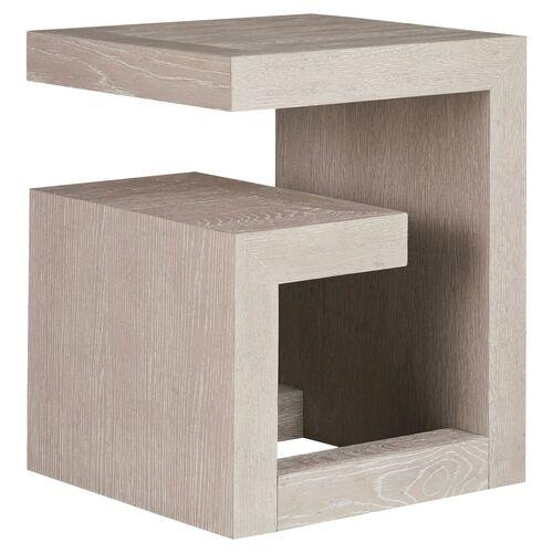 Henley Side Table/Nightstand - Quartz Whitewash | Night Table, Bedside Shelf - Gray | End Table, Occasional Table, Small Table, 