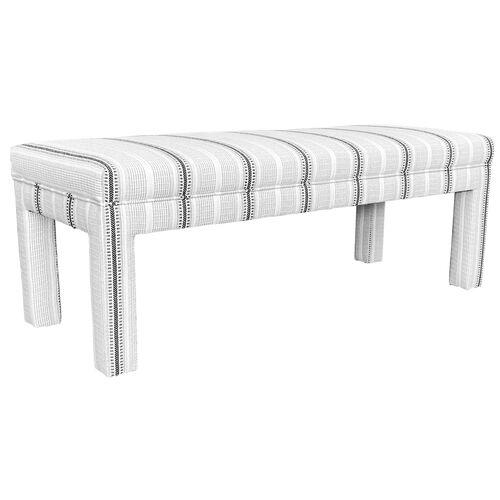Madison Outdoor Stripe Bench - Black/White - Kim Salmela | Couch, Sofa, Settee - Indoor Use Only