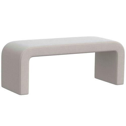 Celia Waterfall Velvet Bench - Gray | Couch, Sofa, Settee - Made in The USA