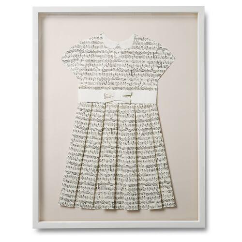 Folded Music Dress - Pink - Dawn Wolfe Design - Gray