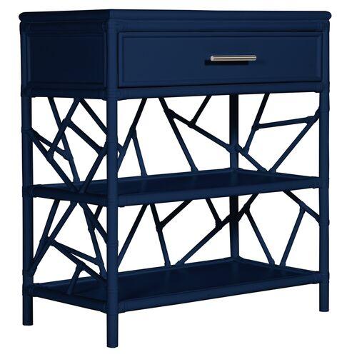 Tiffany Nightstand - Navy | Night Table, Bedside Shelf - Blue, Offers Convenience, Storage, Organization