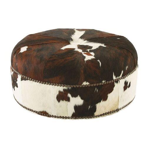 Jackson Cocktail Ottoman - Brown Hide - Massoud - Handcrafted | Footstool, Footrest, Low Seat - Ideal Storage, Decor, Furniture