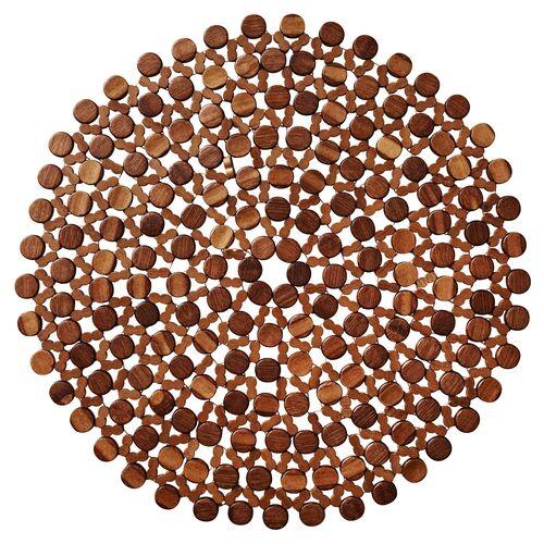 Set of 4 Round Place Mats - Brown - Kim Seybert