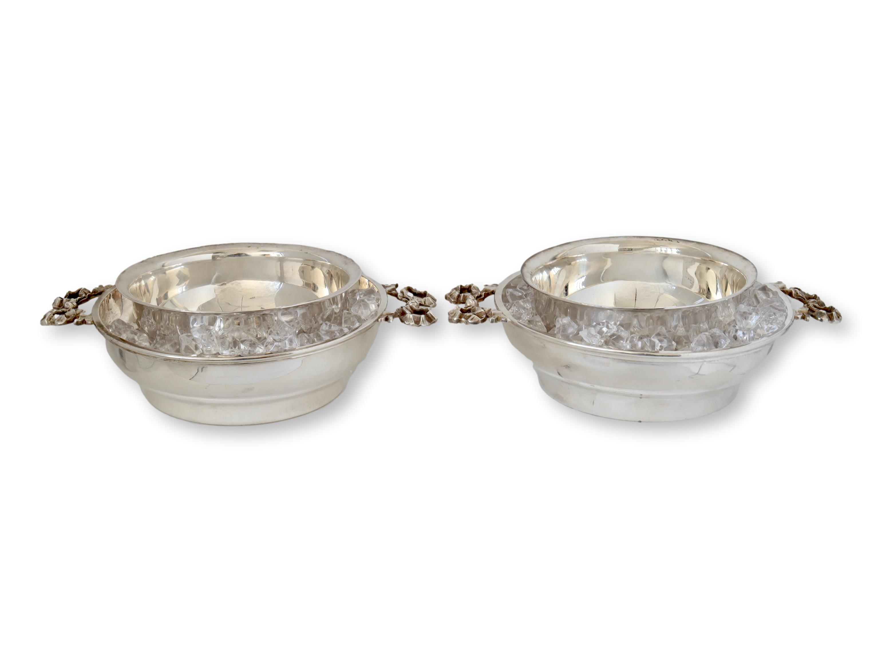 Elkington Hotelware Iced Servers - Set of 2 - Rose Victoria - Silver