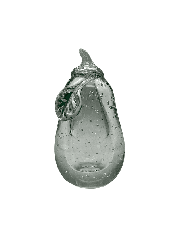Hand-Blown Art Glass Pear - Pilar Collection - Clear