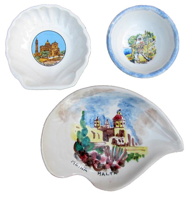 Mediterranean Island Souvenir Bowls - Set of 3 - Chez Vous - Blue