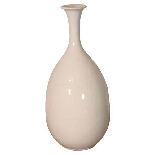 Pear-Shape Ceramic Vase - White