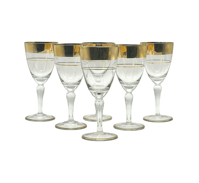 C. 1960s Crystal & 22K Gold Glasses - Pilar Collection