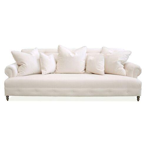 Mrs. Smith 94.5" Chenille Sofa - Haute House Home - Handcrafted | Couch, Settee - White - Comfortable, Durable