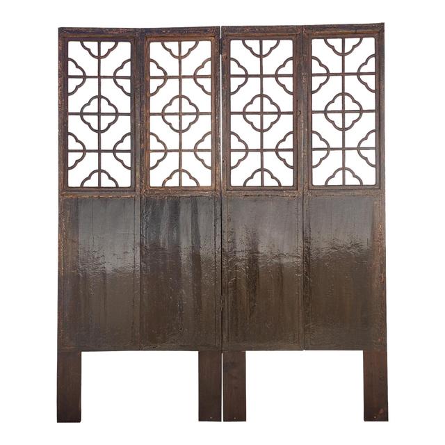Set of Four - Antique Asian Screen Doors - de-cor - Brown