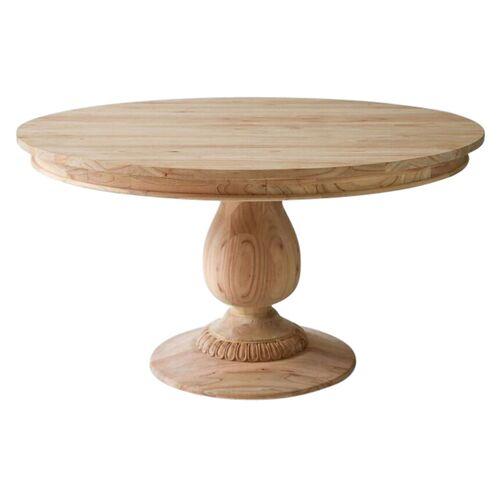 Charlotte Round Pedestal Dining Table - Ave Home | Dinner Table, Family Table - Beige