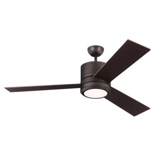 Visual Comfort - Vision Ceiling Fan - Roman Bronze - Brown - 3 Blades, Hand-Held Remote Control