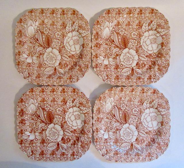 Tiffany & Co. English Chintz Plates Set of 4 - The Emporium Ltd. - Orange