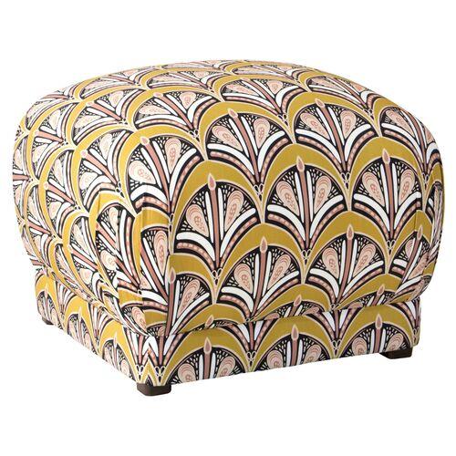 Benton Ottoman - Gold Scallop - Cloth & Company - Handcrafted | Footstool, Footrest, Low Seat - Ideal Storage, Decor, Furniture
