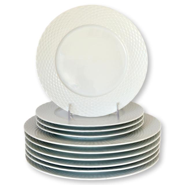 Midcentury French Pillivuyt Plates - 10pc - The Queens Landing - White