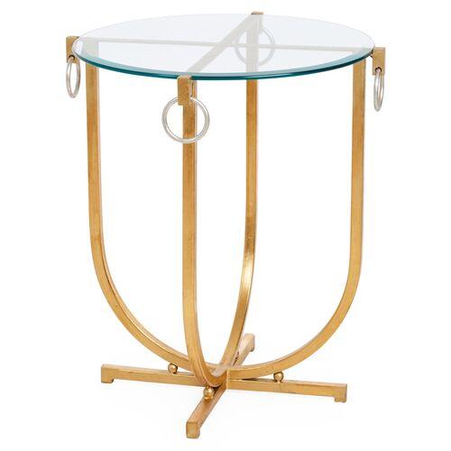 Bristol Equestrian Side Table - Gold | End Table, Occasional Table, Small Table, Made of Iron