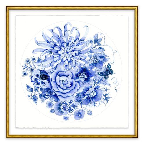 Gabby Malpas - Blue Round Floral II Painting | Painting, Decor, Art Prints - Exclusive