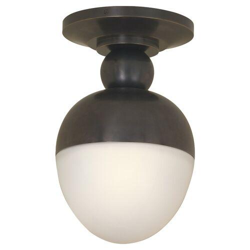 Visual Comfort - Clark Flush Mount - Black | Ceiling Mount, Flush Fixture, Made of Brass, Hardwired, Ideal For Entryway, Hallway