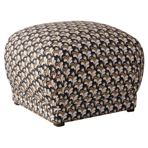 Benton Ottoman - Blush/Gold Floral - Cloth & Company - Handcrafted - Pink | Footstool, Footrest, Low Seat - Ideal Storage, Decor