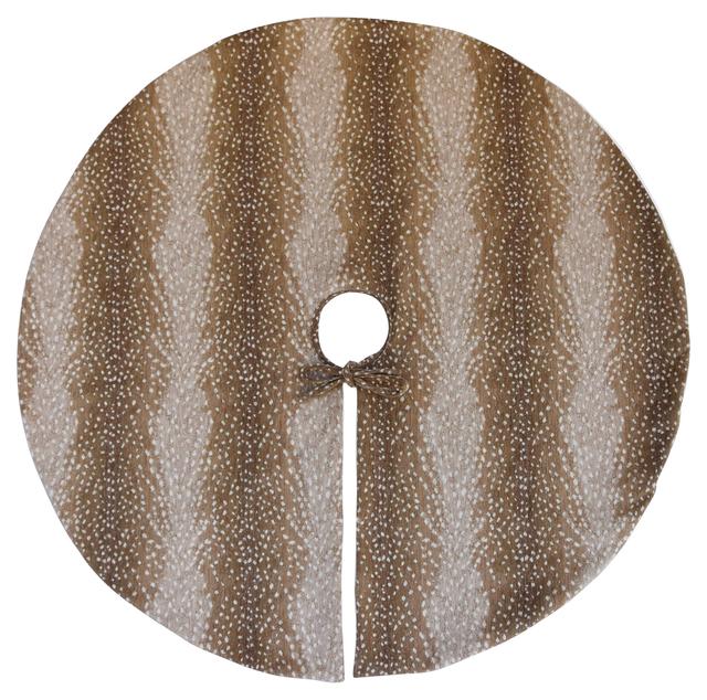 Lg 55" Fawn Velvet Christmas Tree Skirt - Beige