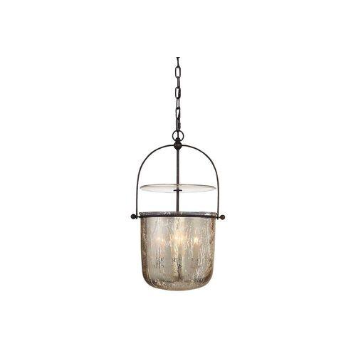 Visual Comfort - Lorford Small Smoke Bell Pendant - Aged Iron - Black | Hanging Light, Lanterns - Hardwired - Practical, Aesthet