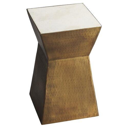 Eva Side Table - Brass/Marble - Gold | End Table, Occasional Table, Small Table - Made of Marble, Made of Iron