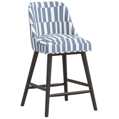 Barron Counter Stool - Jump Stripe | Bar Stool, Kitchen Stool - Blue