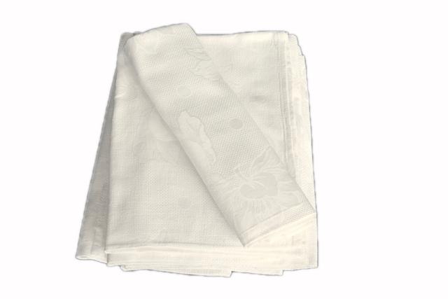 Antique French Damask Napkins - Set of 8 - The Queens Landing - White