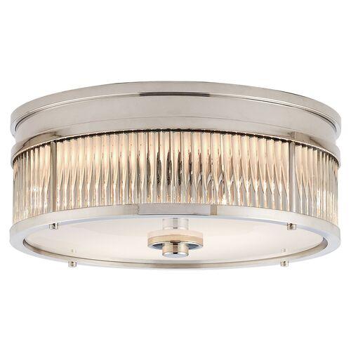 Ralph Lauren Home - Visual Comfort - Allen Small Flush Mount - Silver | Ceiling Mount, Flush Fixture, Hardwired, Ideal For Entry