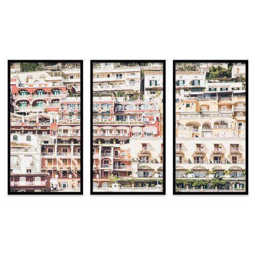 Natalie Obradovich - Positano Triptych Photograph - Blue