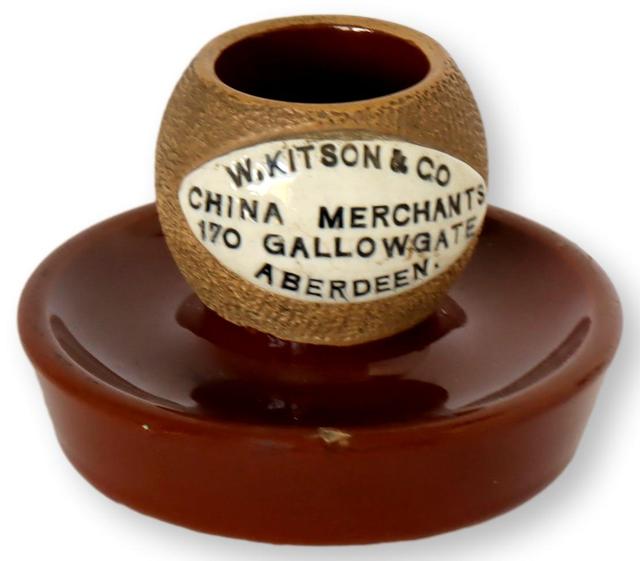 Scottish Stoneware Match Strike / Holder - Rose Victoria - Brown