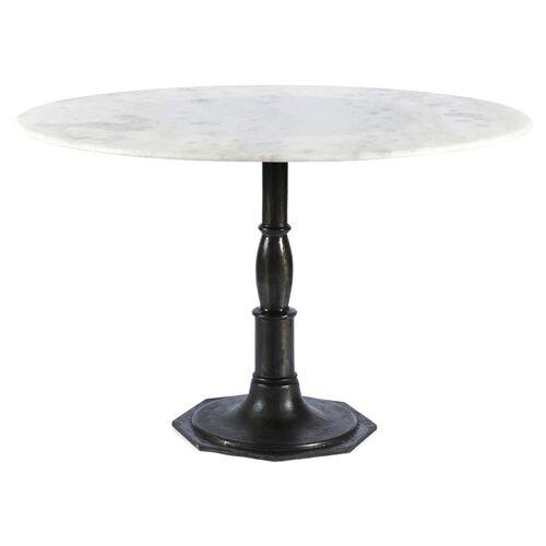 Ira 48" Round Dining Table - White Marble | Dinner Table, Family Table