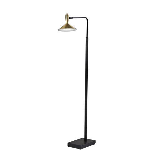 Reid Floor Lamp - Black/Brass | Tall Lamp, Pole Lamp - Versatile, Adjustable, Decorative