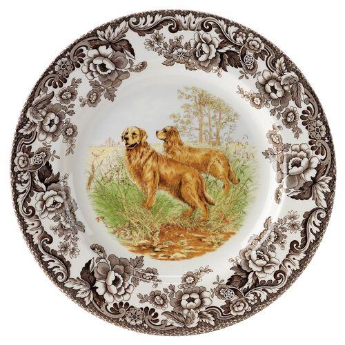 Spode Woodland Dinner Plate 10.5 Inch (Golden Retriever) - Brown
